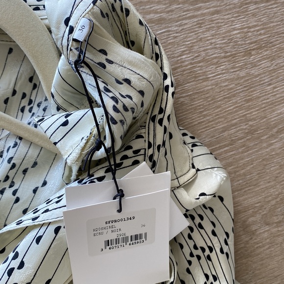 Sandro ecru button down silky dress, NWT, size 36 - Picture 4 of 8